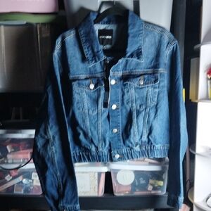 Fashion Nova Dark Blue Denim Jacket